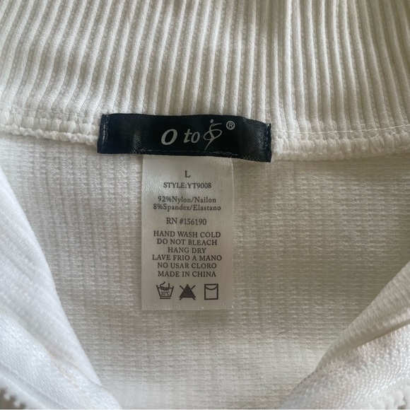 White Women's Ribbed Active Top - Picture 3 of 3